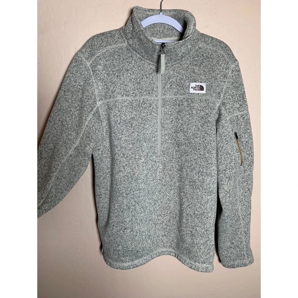 The North Face Gordon Lyons Fleece Mens M Grey Excellent Quarter‎ Zip Pullover